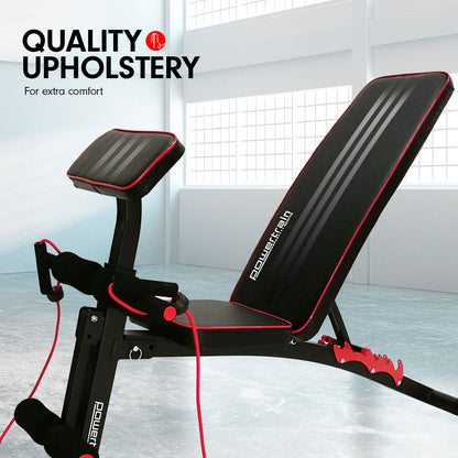 PowerTrain Adjustable Incline Decline Flat Home Gym Bench - 208